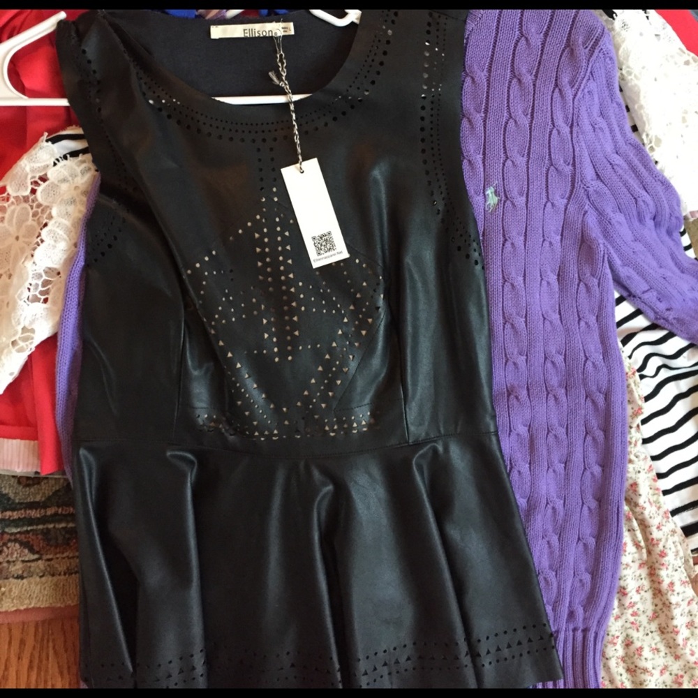 Leather peplum top