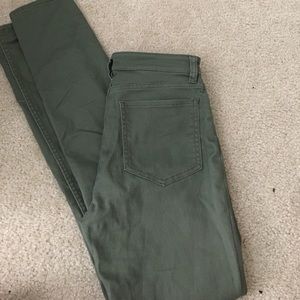 Army green skinny jeans
