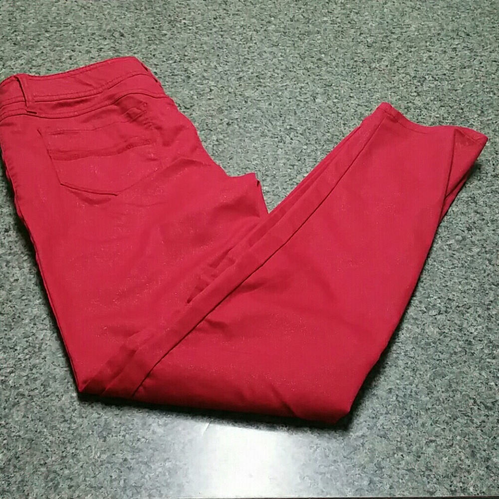 Red sparkle  stretchy skinny jeans size 11
