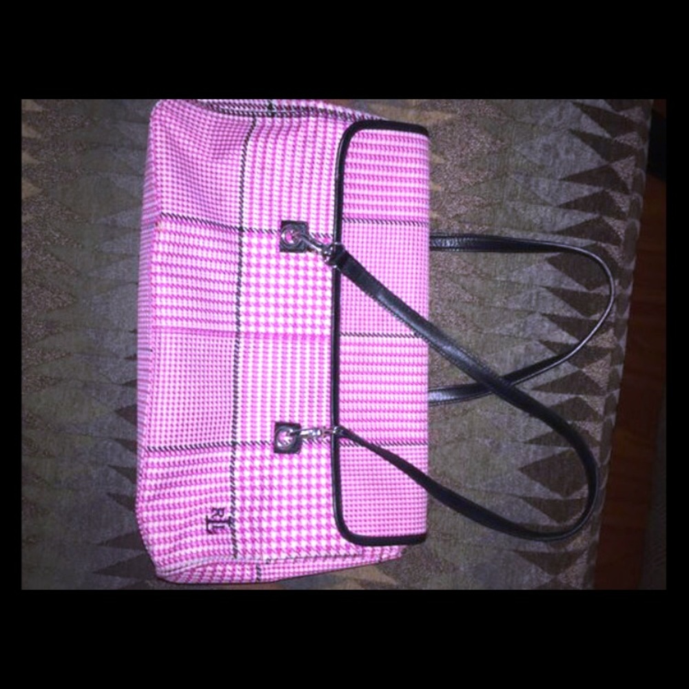 Vintage Pink Plaid Black&Pink Ralph Lauren Bag