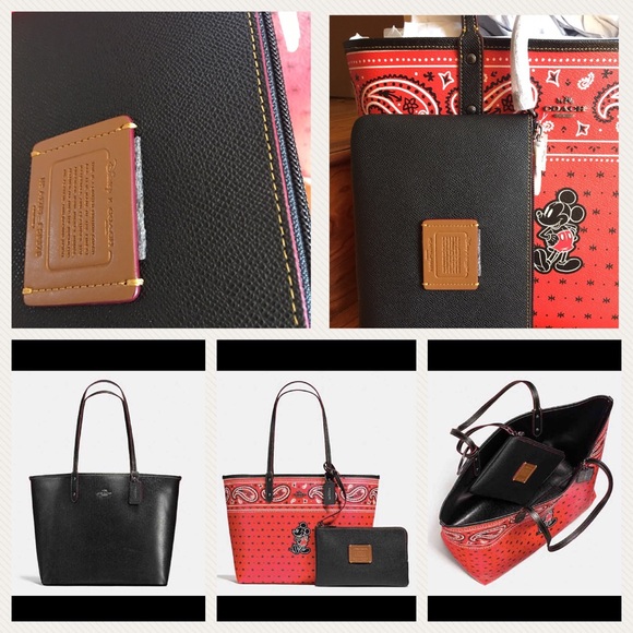 Mickey Bandana Reversible Tote Wallet Wristlet Set - Picture 2 of 4