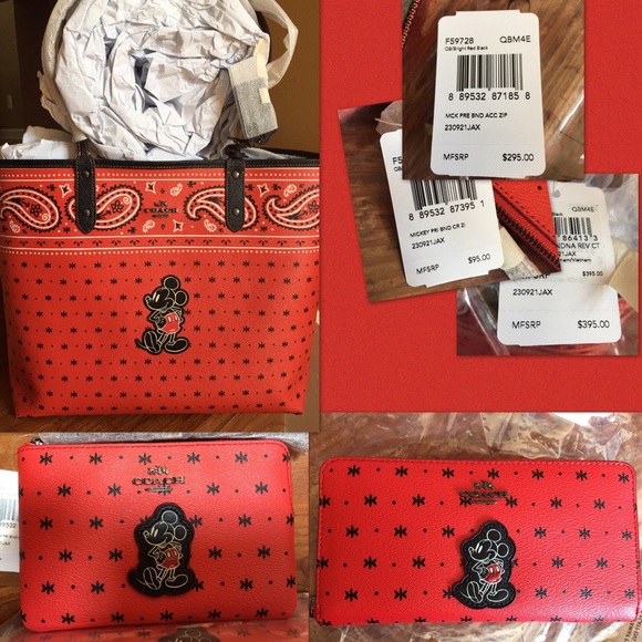 Mickey Bandana Reversible Tote Wallet Wristlet Set - Picture 4 of 4