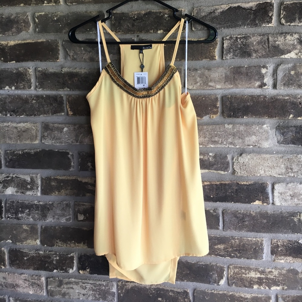 NWT! Ro & De Yellow Tank Top