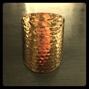 Hammered gold cuff bracelet