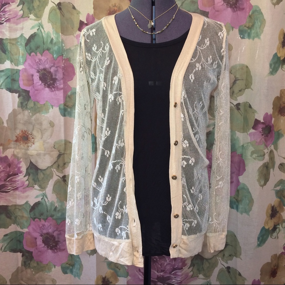 Gold Lace Cardigan 🚩Donated 5/23/18🚩
