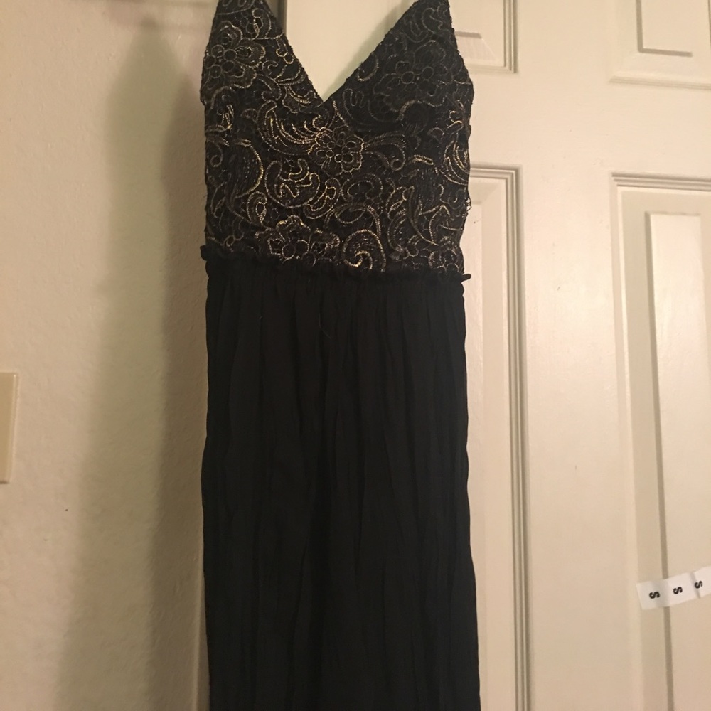 Black maxi dress with open back