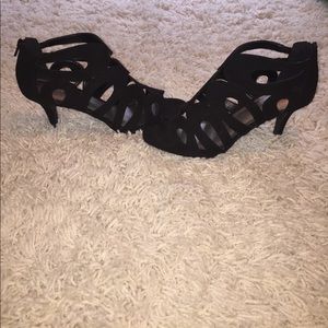 Black high heel shoes