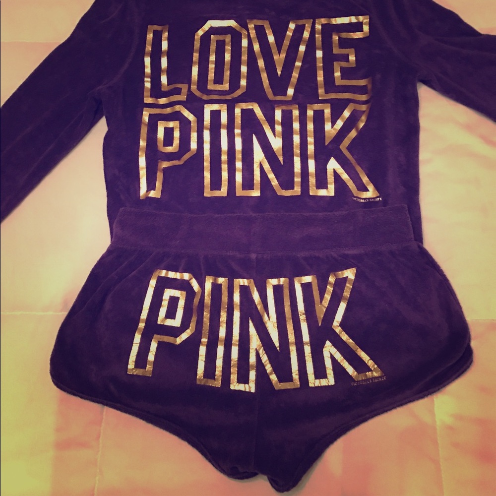 🎀PINK VS Purple Terry Cloth HTF Gold Foil Set🎀