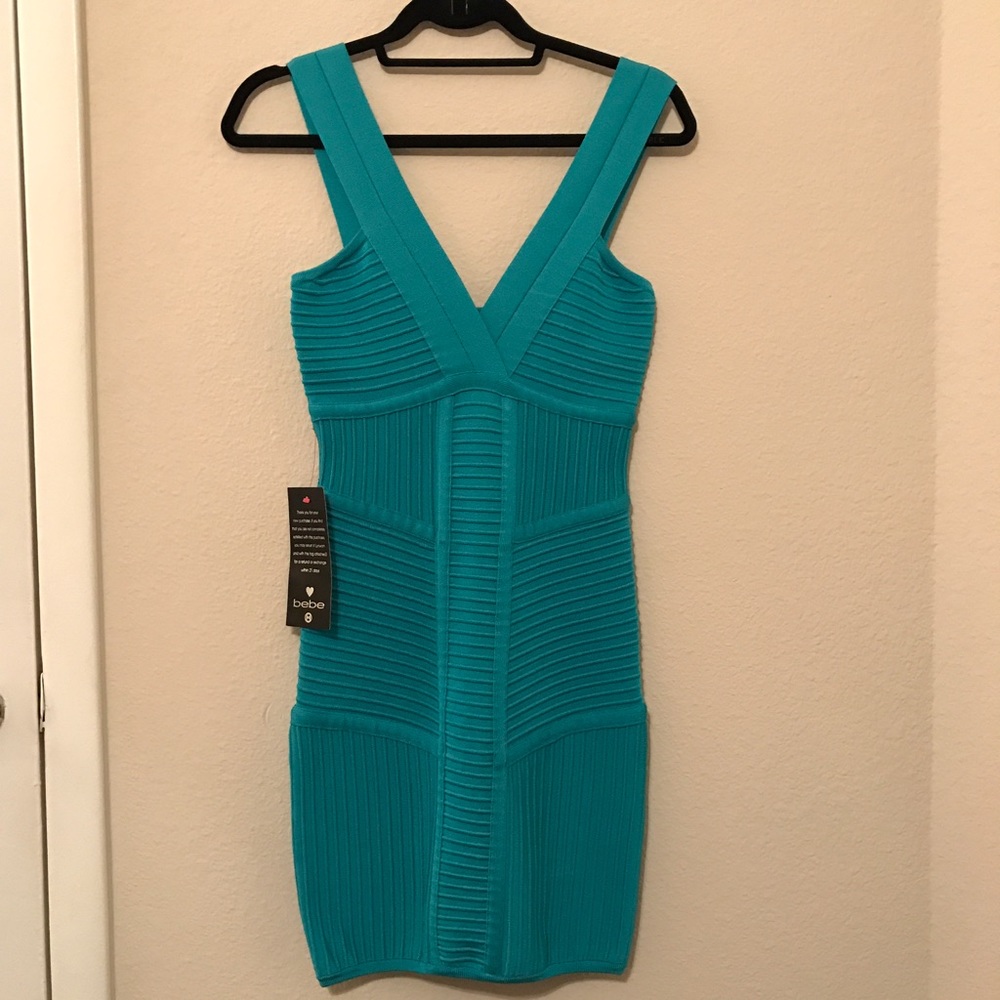 Turquoise Bebe bodycon dress