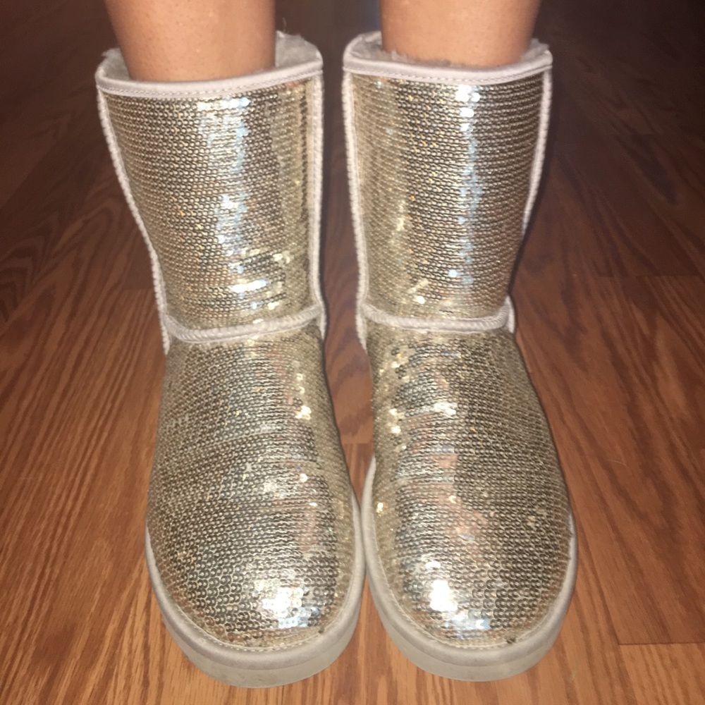 Silver sequin UGG boots