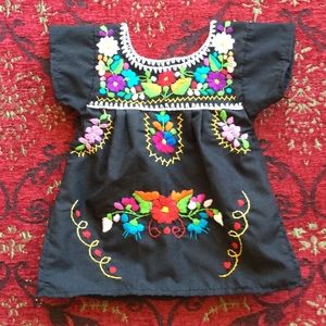 Baby mexican hand embroidered dress