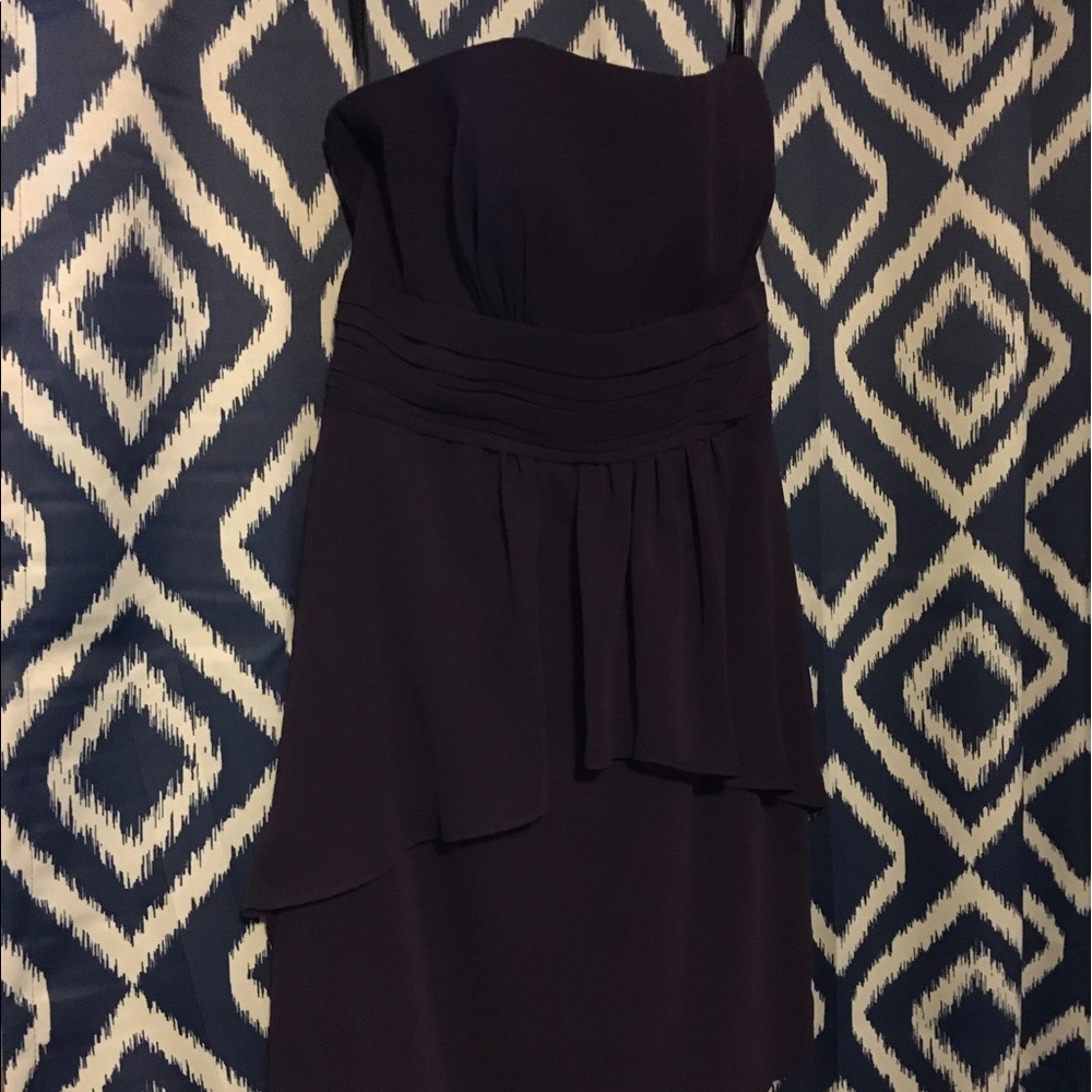 Alfred Angelo plum strapless bridesmaid dress