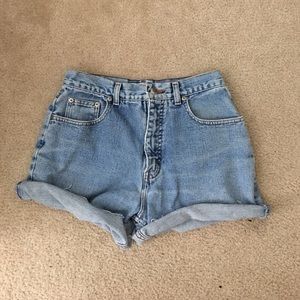 High waisted denim shorts