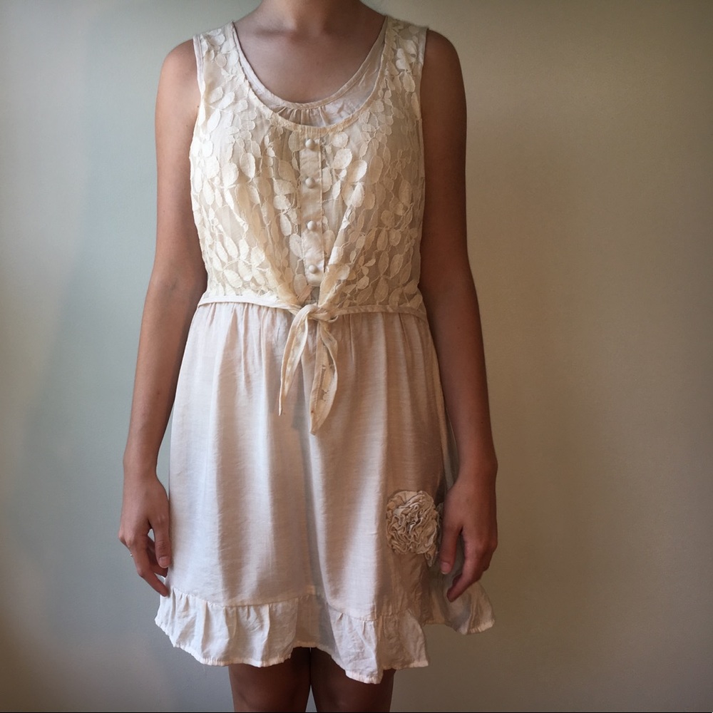 Floral cream dress