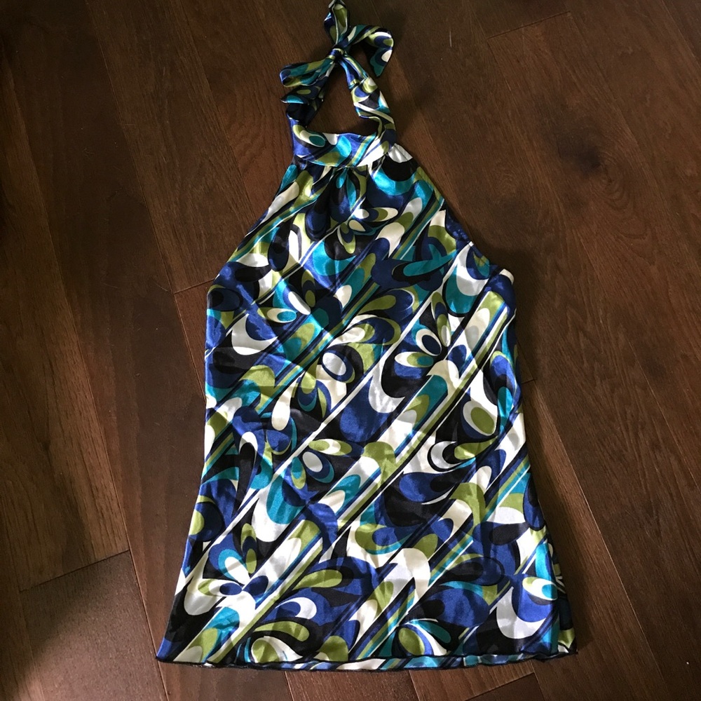 Jewel Toned Silky Halter Top