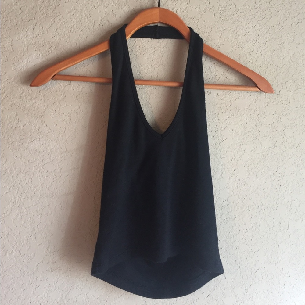 brandy melville black crop halter top