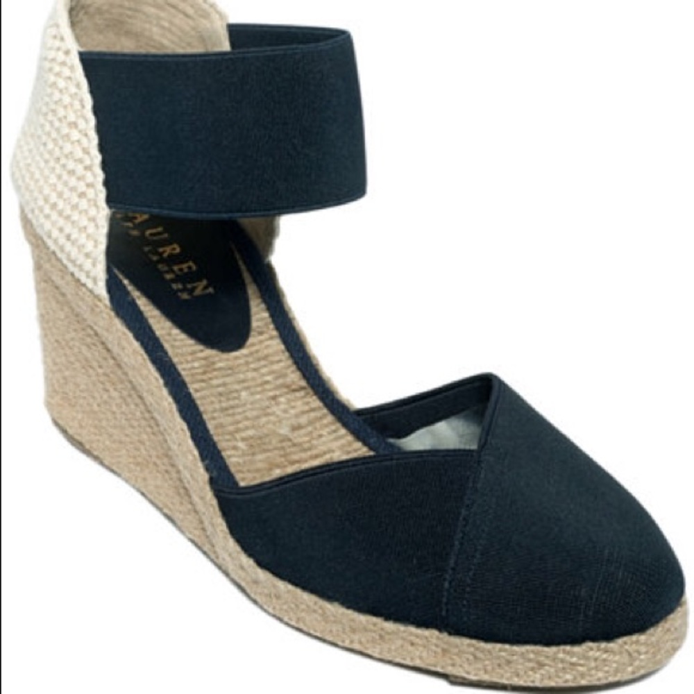 Navy Ralph Lauren espadrille wedge