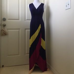 Cute and sassy color block wrap bottom maxi