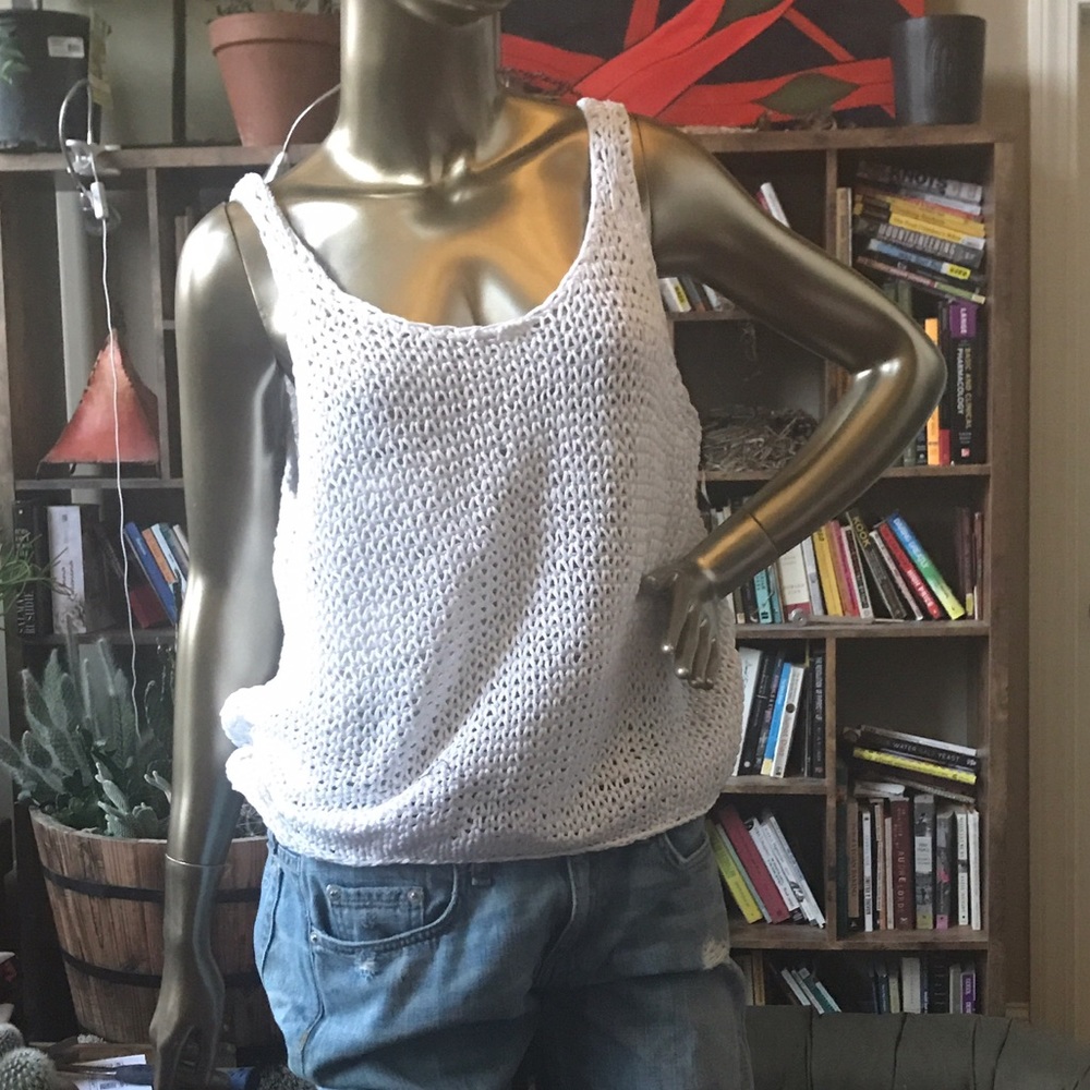 nwot rag & bone joelle openknit cotton ribbon tank