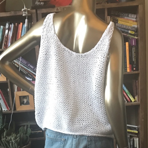 nwot rag & bone joelle openknit cotton ribbon tank - Picture 3 of 3