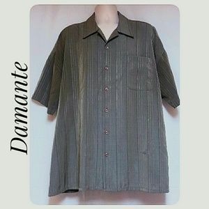 DaMante Shirts - Big Man's Striped Iridescent Casual Shirt Size 2X DaMante Shirts - Big Man's Striped Iridescent Casual Shirt Size 2X