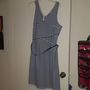Lane Bryant navy and white striped dress 22w