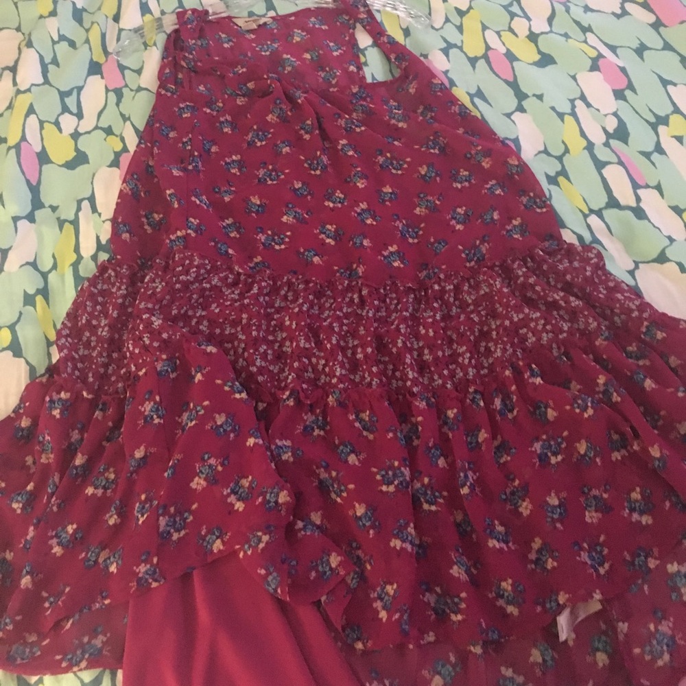 Pink blue flower dress MUST HAVE