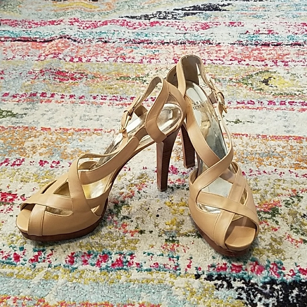 Tall Strappy Nude Stuart Weitzman Heels