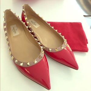 Valentino Patent Red Leather Ballet Flats