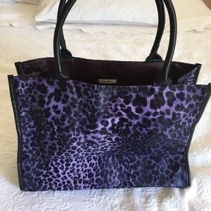 NWOT Neiman Marcus Purple Cheetah Tote Bag