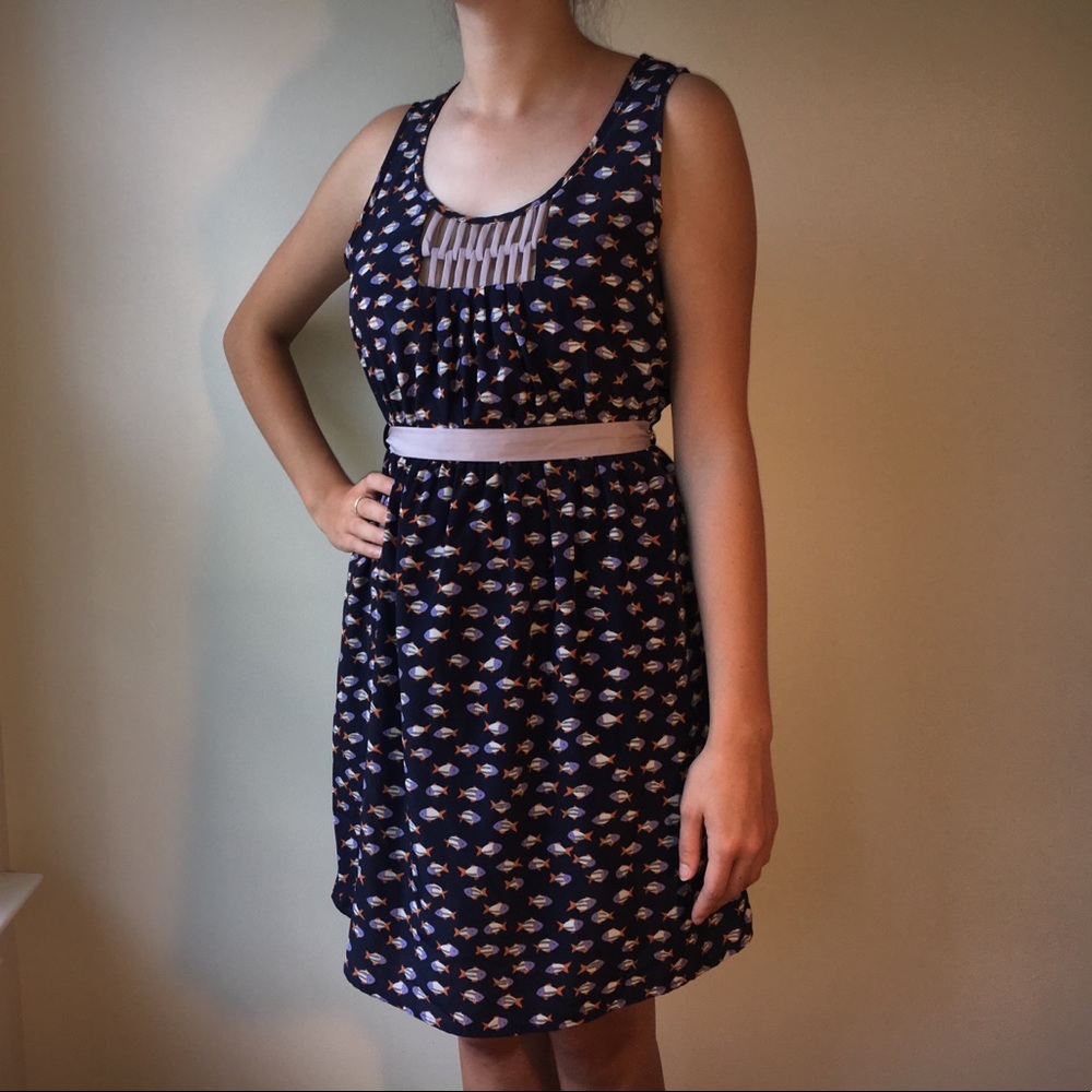 Fish print boutique dress