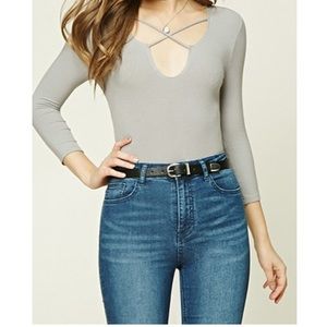 Criss cross bodysuit