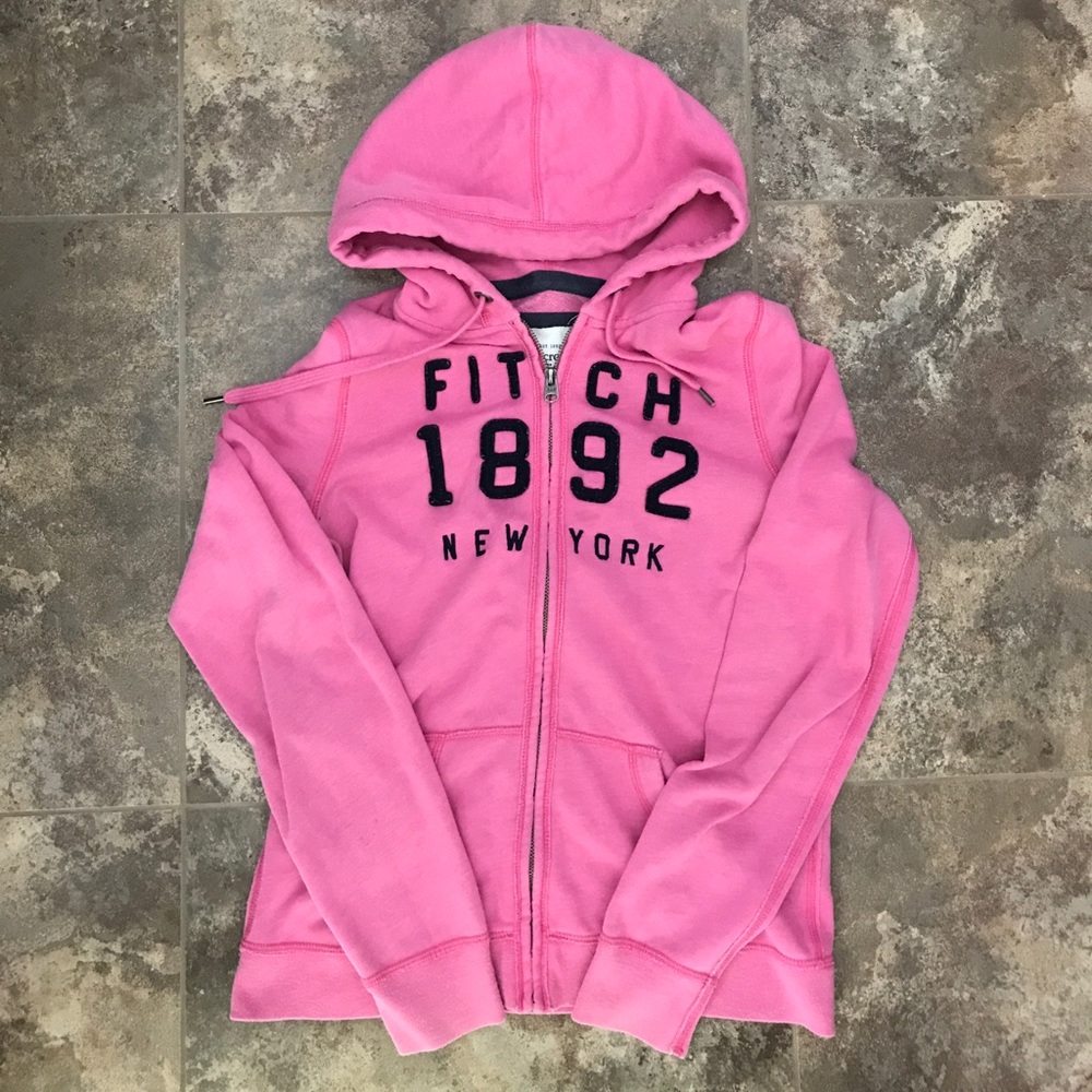 Abercrombie and Fitch 🌸 Pink zip hoodie, L