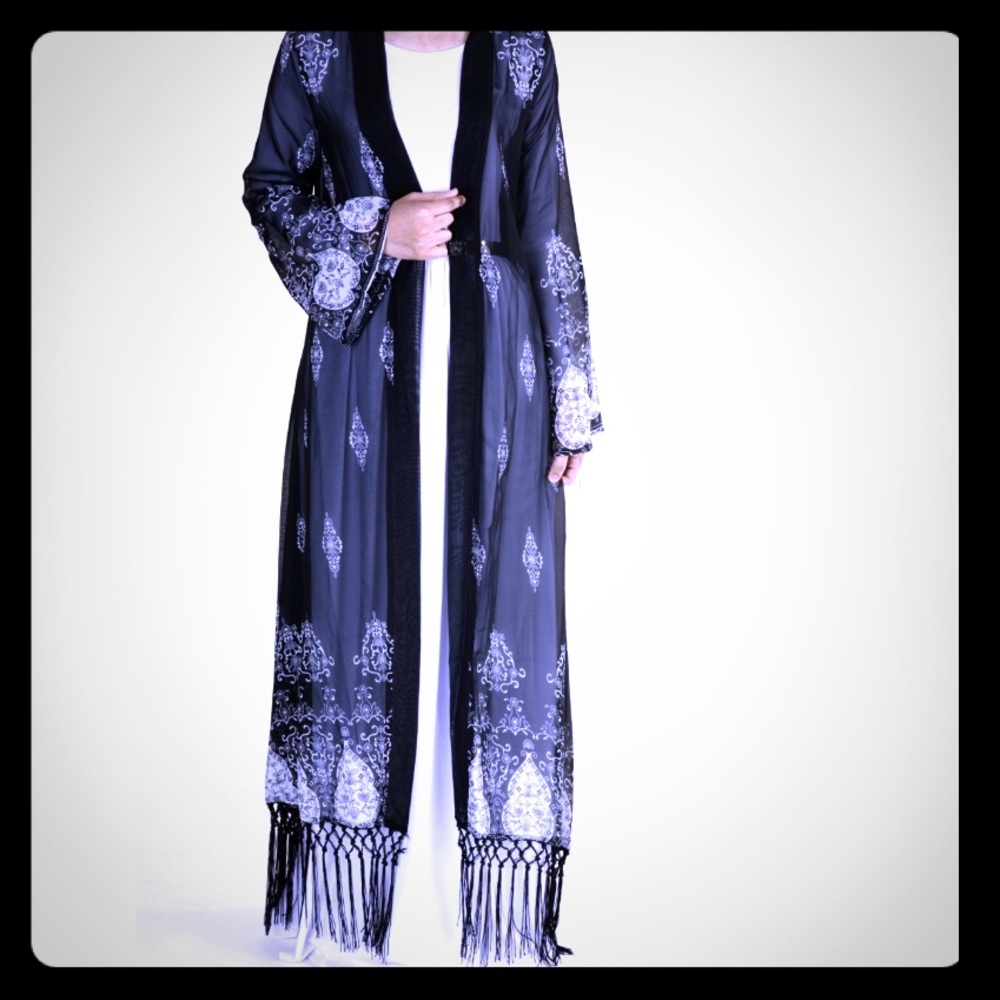 Maxi cardigan long sleeve eid party abaya