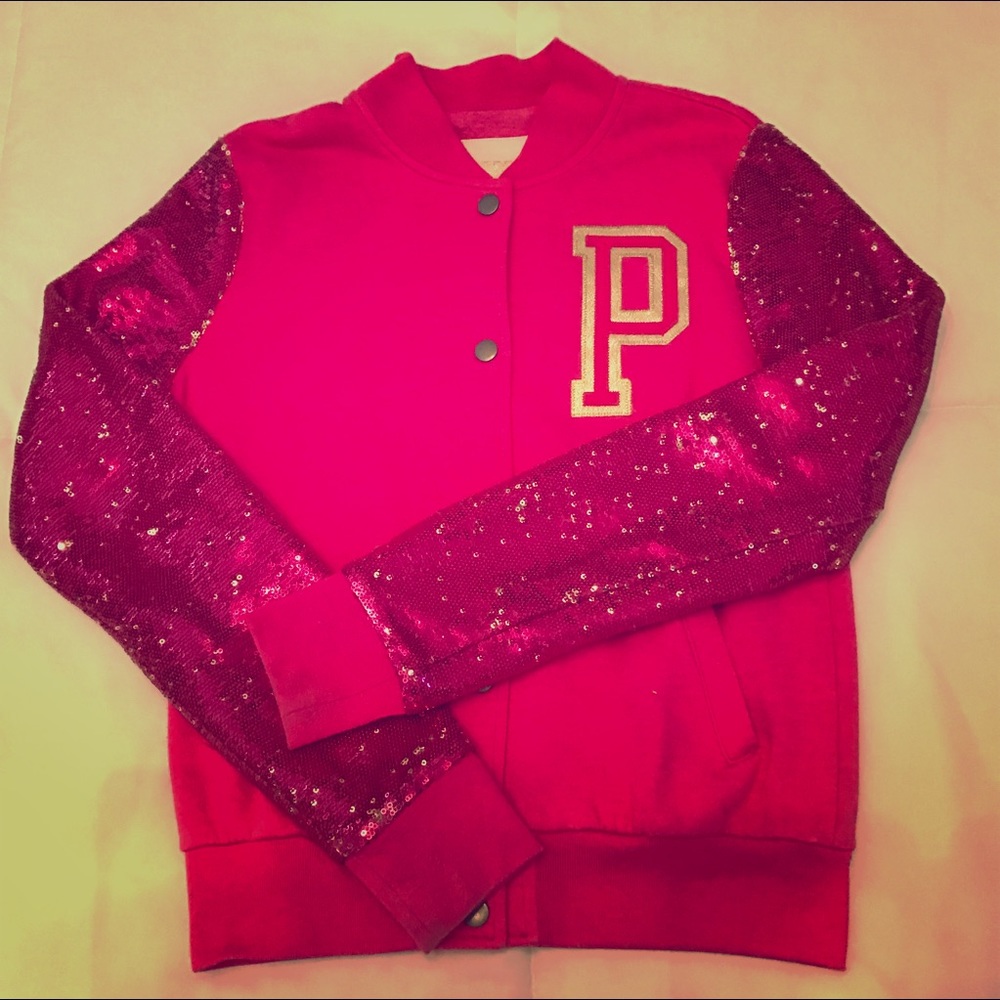 🎀PINK VS Limited Edition Sequin Varsity Jacket🎀