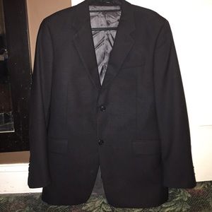 Men's solid black classic fit suit jacket
