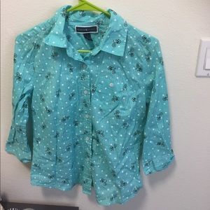 3/4 sleeve button-up