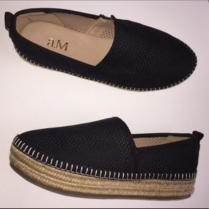 Suede Black Espadrilles Sz 6☀️perfect for summer!!