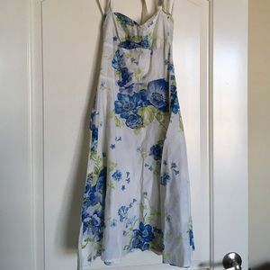 Rudy Rox blue and white floral halter dress