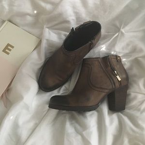 Clarks® Brown Leather Booties