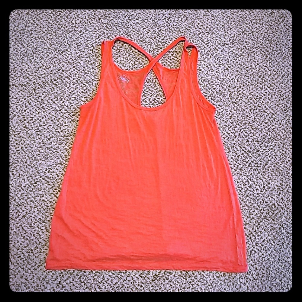 $ Bright Orange Burnout Tank $