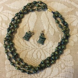 African hand crafted necklace set- one of a kind
