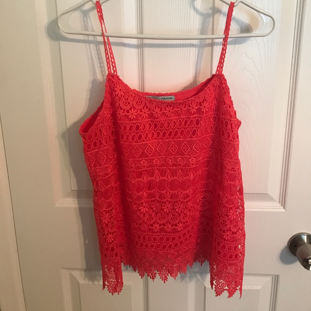 Pink Lace Tank Top