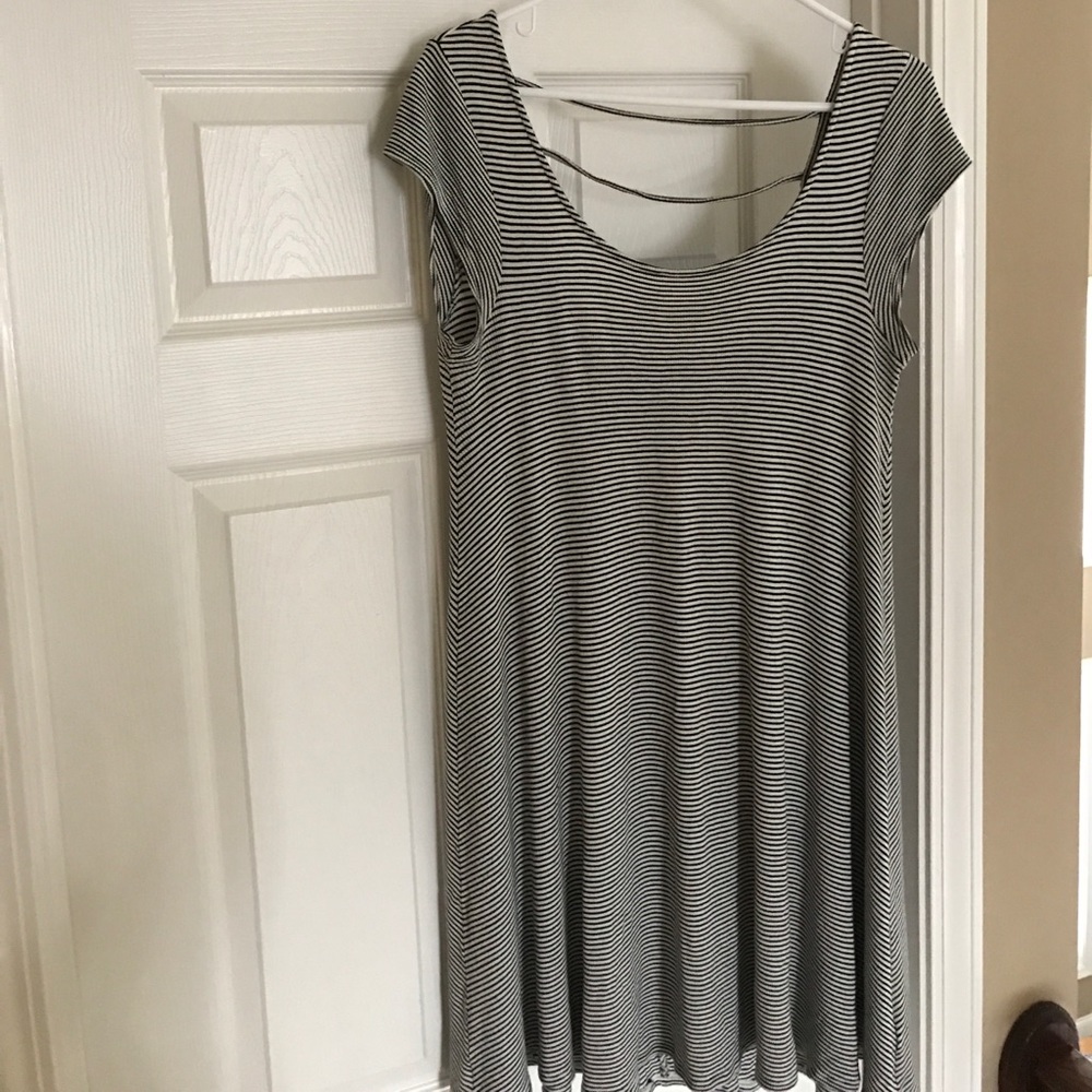 black and white stripe dress