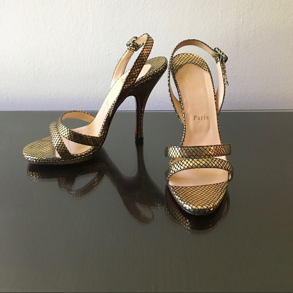 Christian Louboutin gold heels