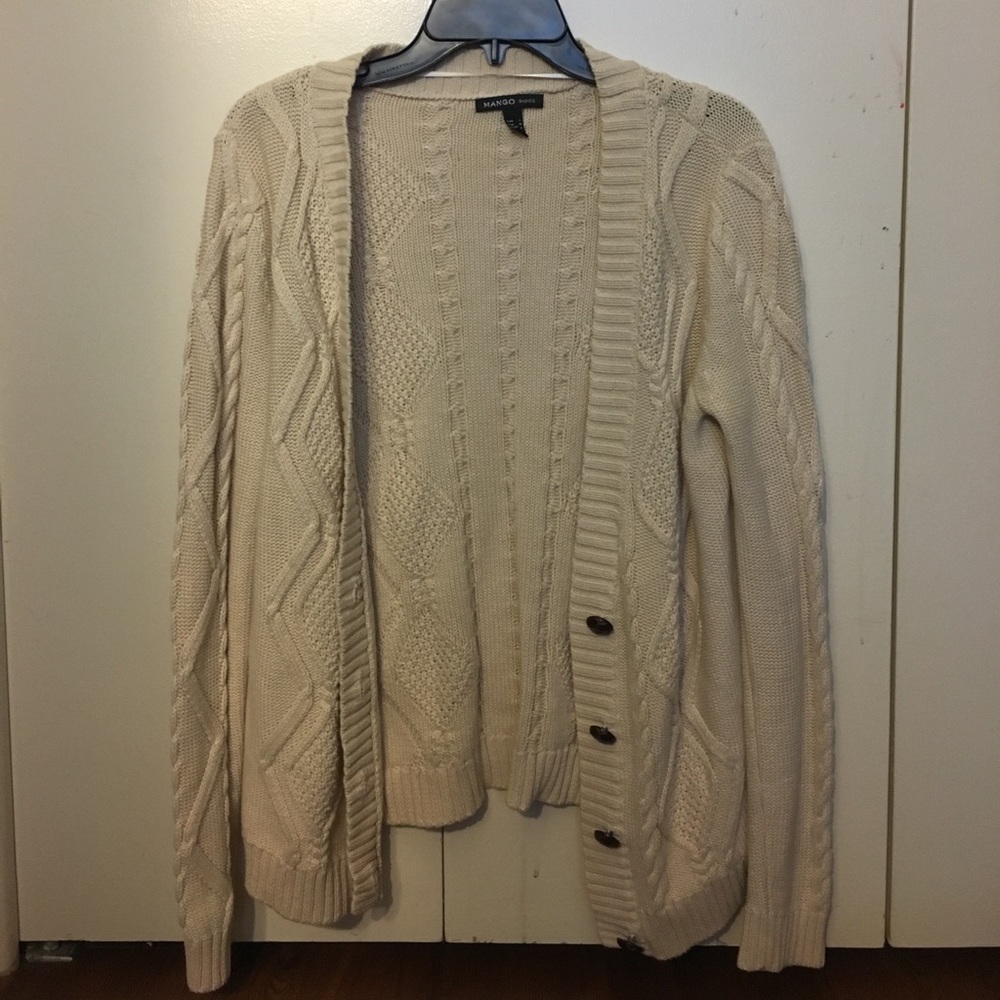 cream button down cardigan