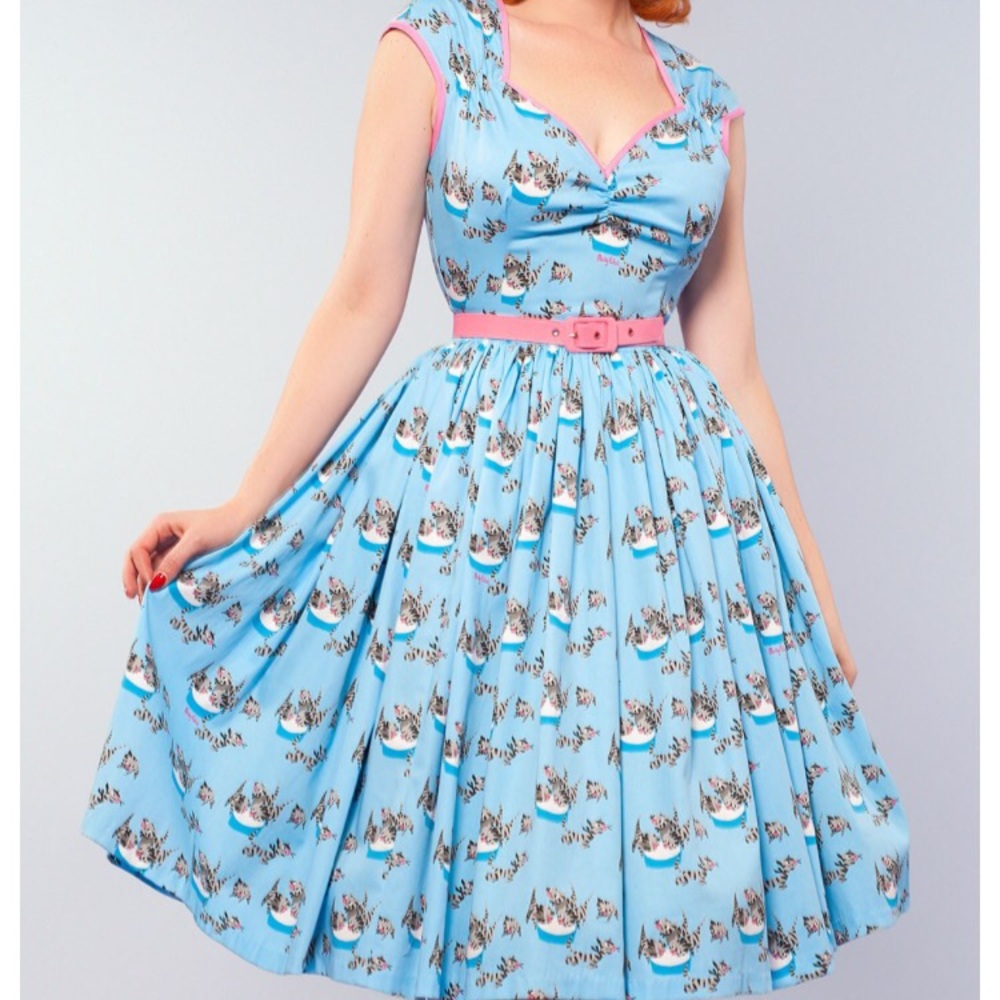 Pinup girl clothing Mary Blair cats dress nwt