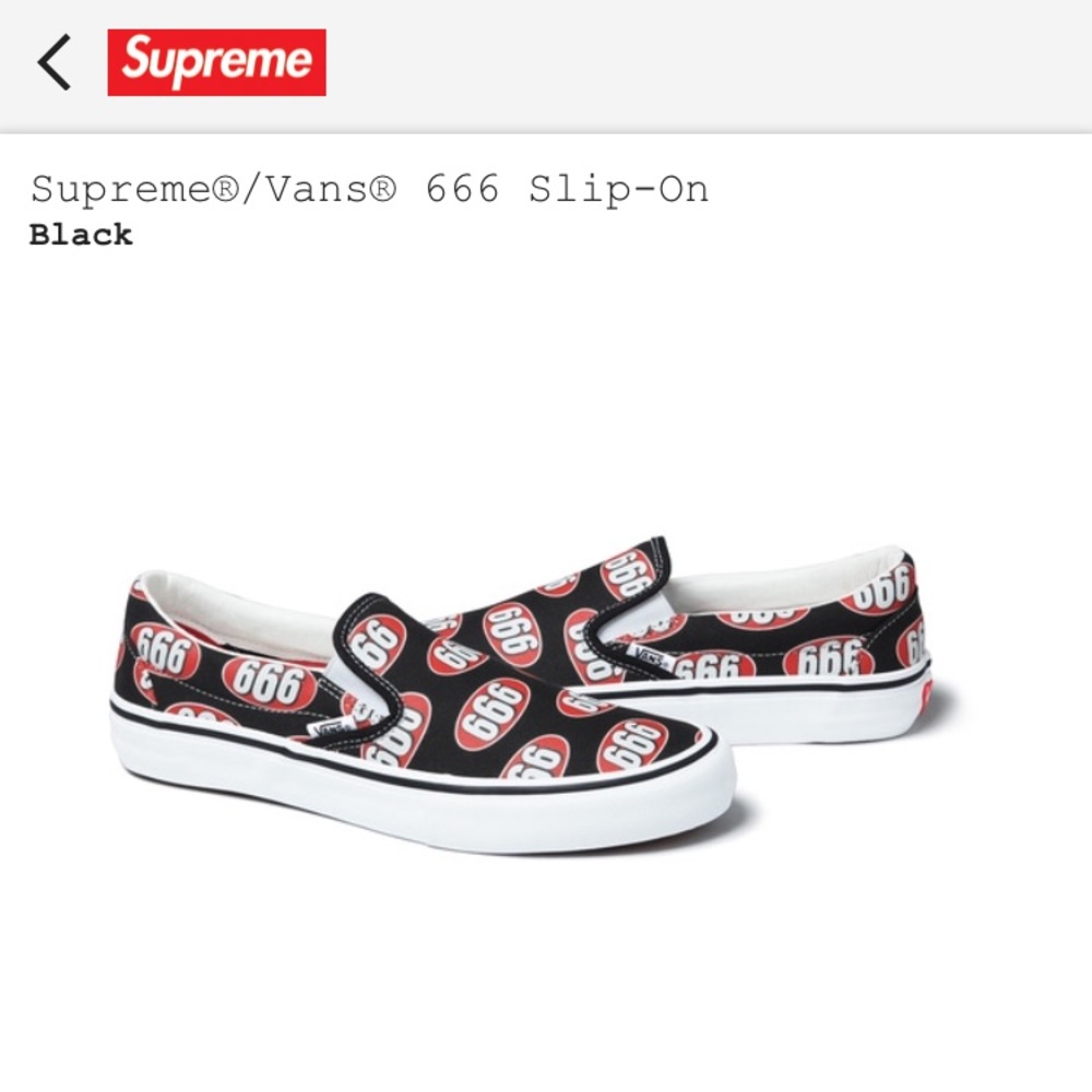 Supreme vans slip-ons