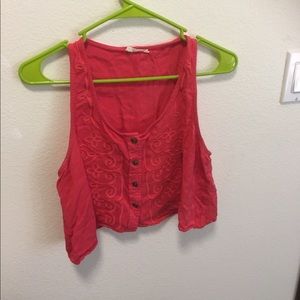 Coral summer crop top.