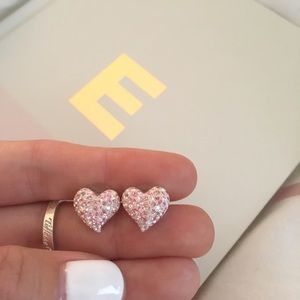 Swarovski® Crystal Pink Heart Stud Earrings